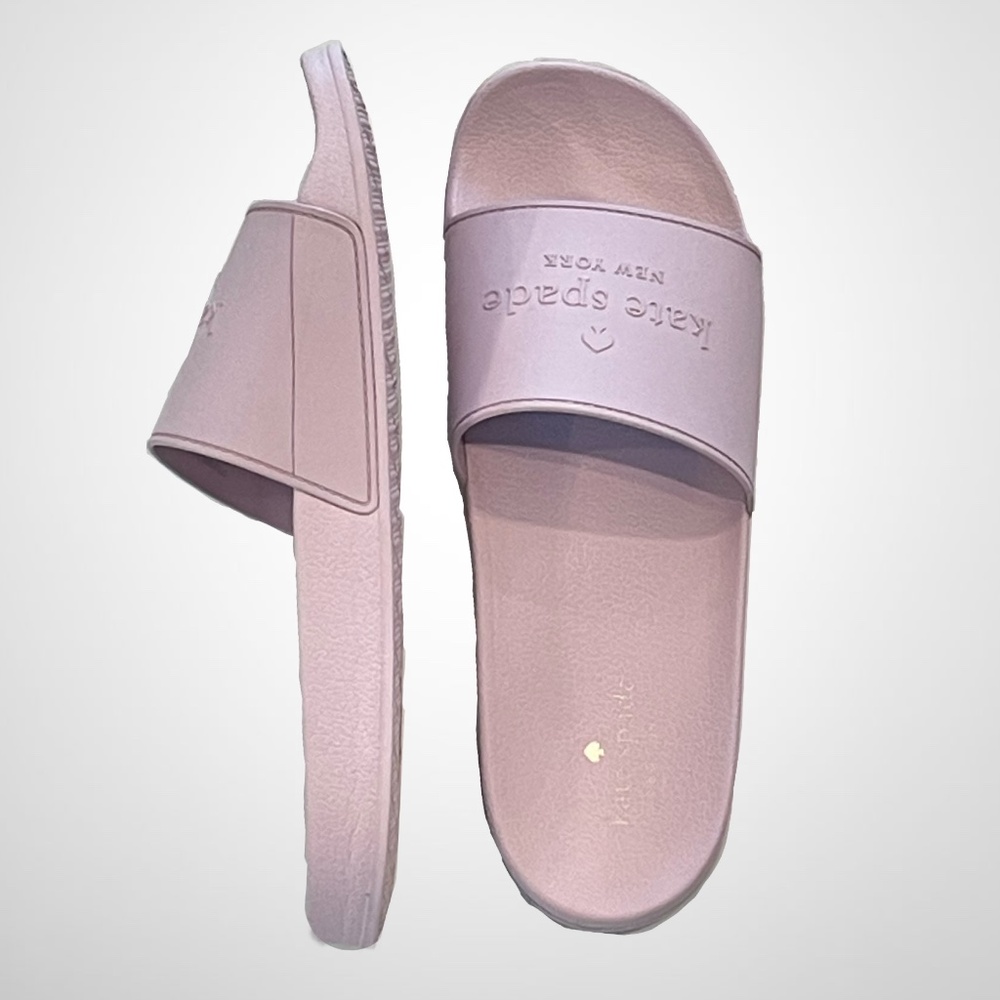 LIKE NEW KATE SPADE Lilac pink slip on rubber slides